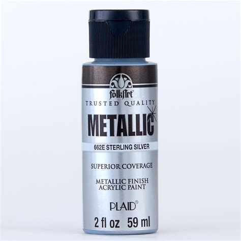 folk art metallic sterling silver paint on fabric|FolkArt Metallic Acrylic Craft Paint Set Formulated to .